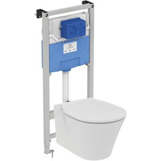 Комплект IDEAL STANDARD: Рама R020467+Унитаз CONNECT AIR RIMLESS K819501 сиденье и крышкой м/л