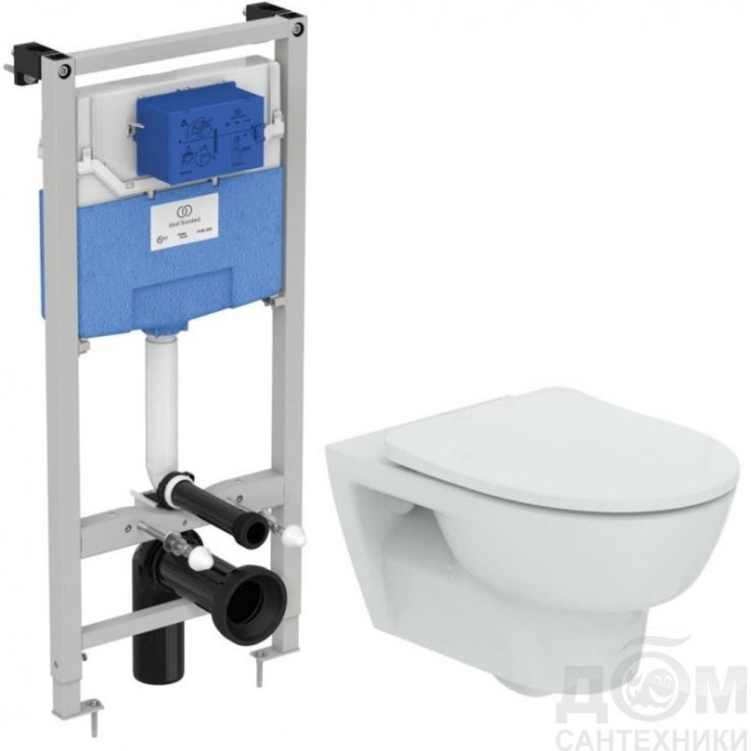Комплект IDEAL STANDARD: Рама R020467+Унитаз ESEDRA RIMLESS T365701 сиденье и крышкой м/л
