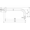 Кронштейн для душа 390 мм IDEAL STANDARD IDEALRAIN B9445XG