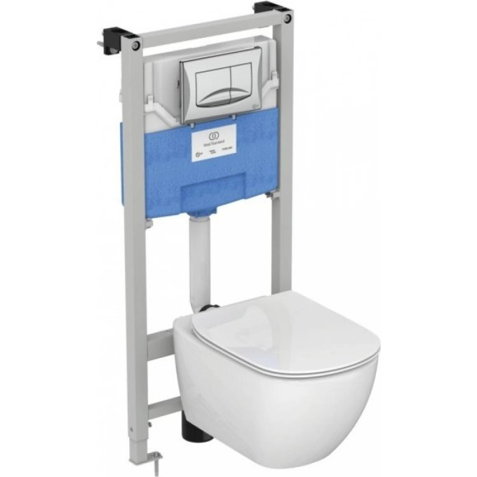Рама R020467+Унитаз EUROVIT Rimless K881201 сиденье и крышкой м/л IDEAL STANDARD PROSYS ECO CP